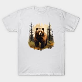 Watercolor Grizzly Bear T-Shirt